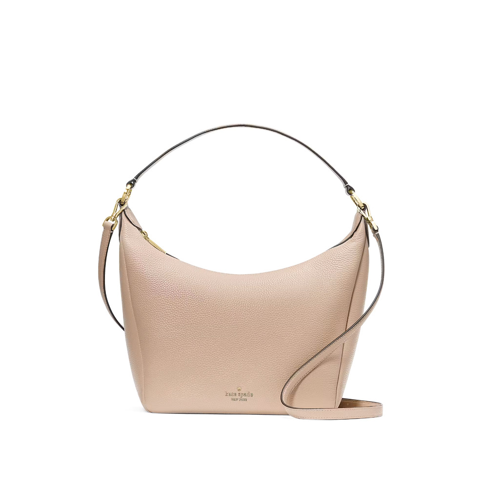 Kate Spade Leila Hobo Shoulder Bag Warm Beige Pebbled Leather KB694 $399